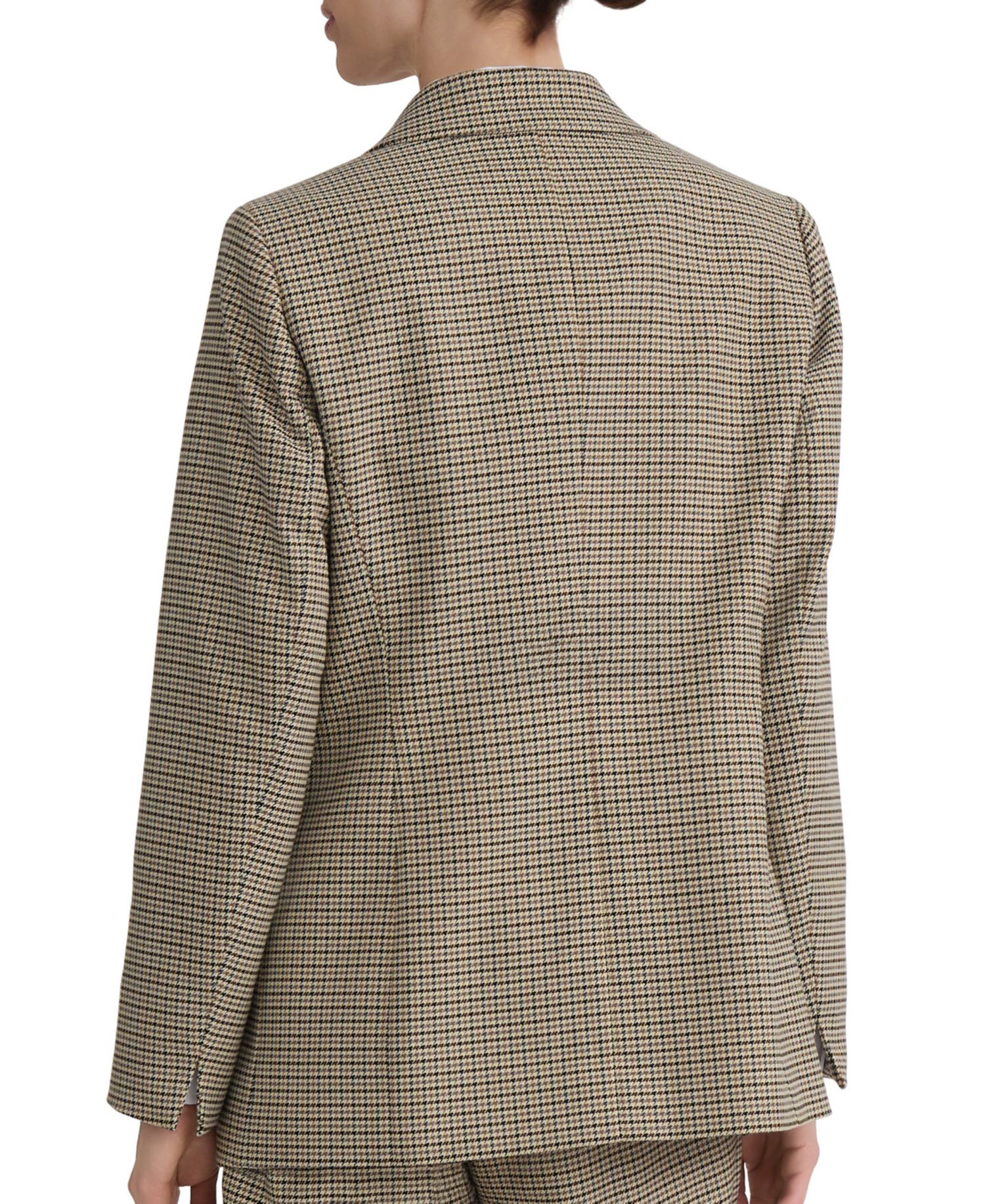 Petite Mini-Houndstooth Faux Double-Breasted Jacket