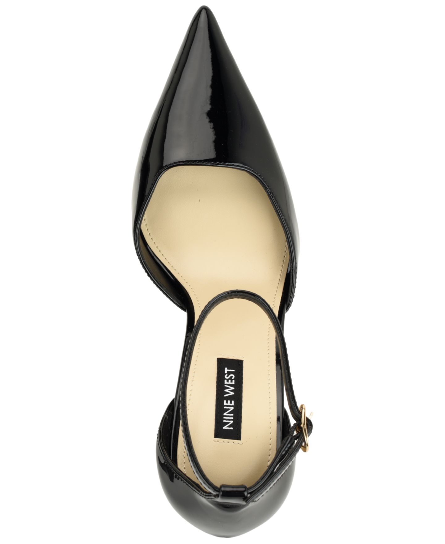 Женские туфли Nine West Graysin Two-Piece Pointed Toe Dress Pumps, цвет: Чёрный лаковый — фото 4