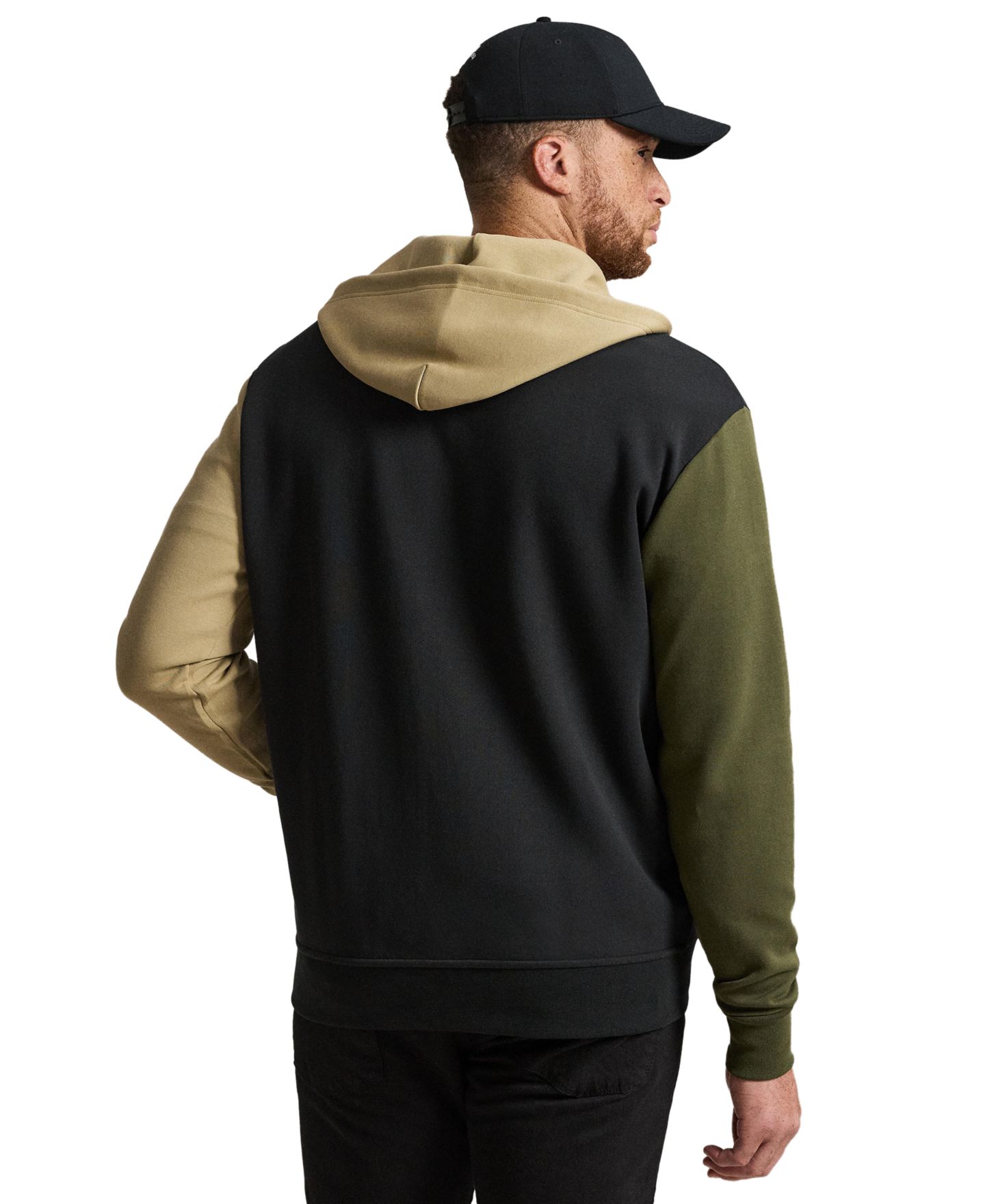 Мужское худи Polo Ralph Lauren Big & Tall Double-Knit Full-Zip, цвет: Чёрный разноцветный — фото 4