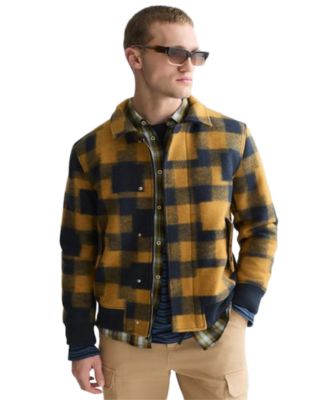 Men's Checked Wool-Blend Bomber Jacket