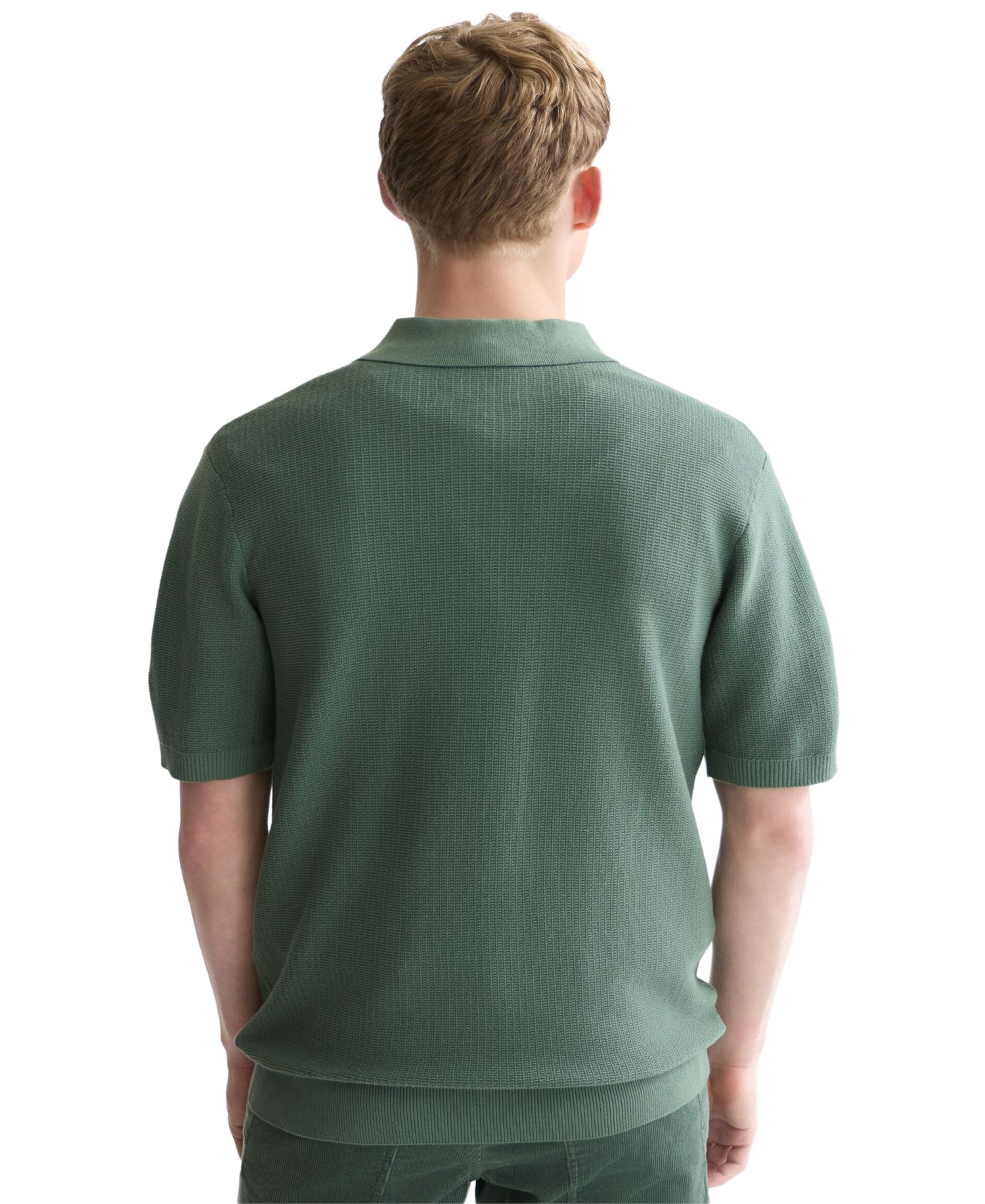 Men's Structured Regular-Fit Knitted Polo Shirt