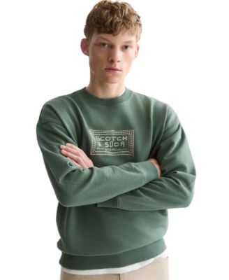 Men's Front Embroidered Artwork Relaxed-Fit Sweatshirt