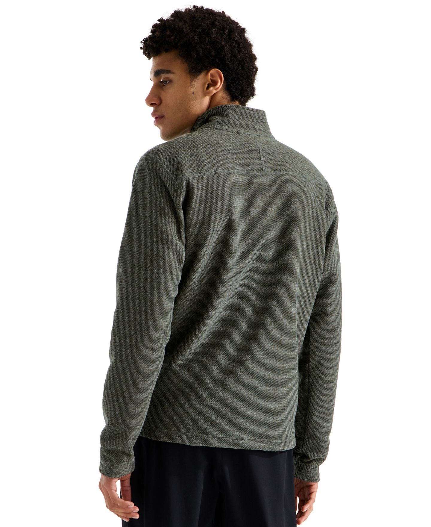 Мужская куртка The North Face Textured Cap Rock Quarter Zip, цвет: Чёрный меланжевый — фото 7