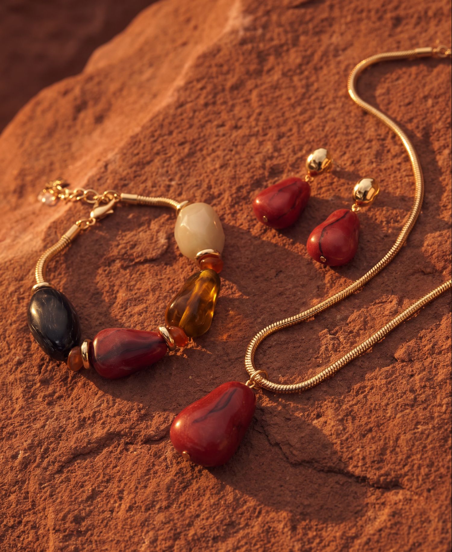 Jasper Stone Drop Earrings