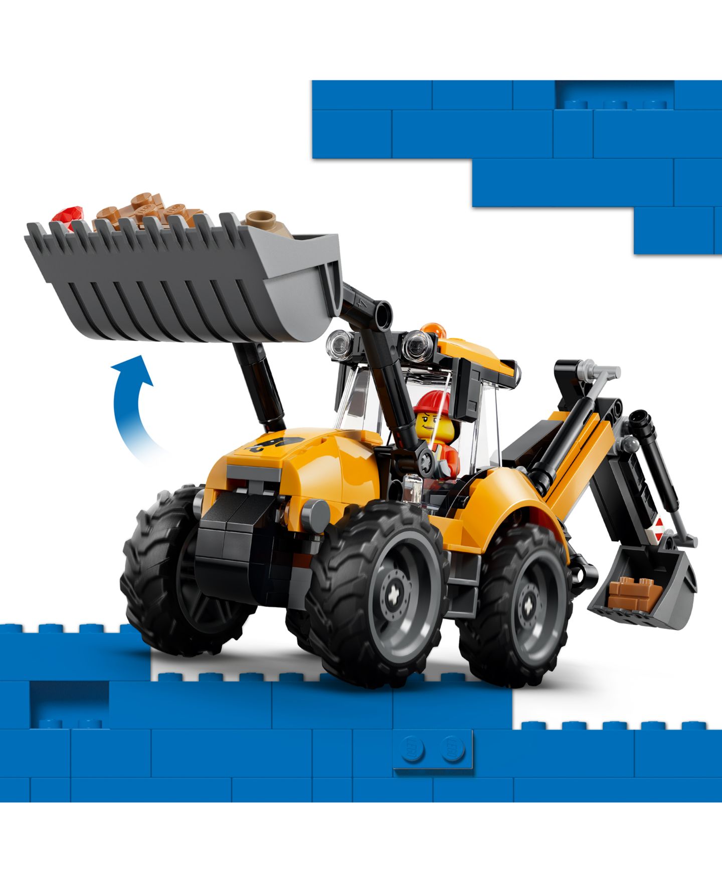 Детские конструкторы LEGO® City Yellow Backhoe Loader Building Toy 60480, 301 Pieces — фото 2