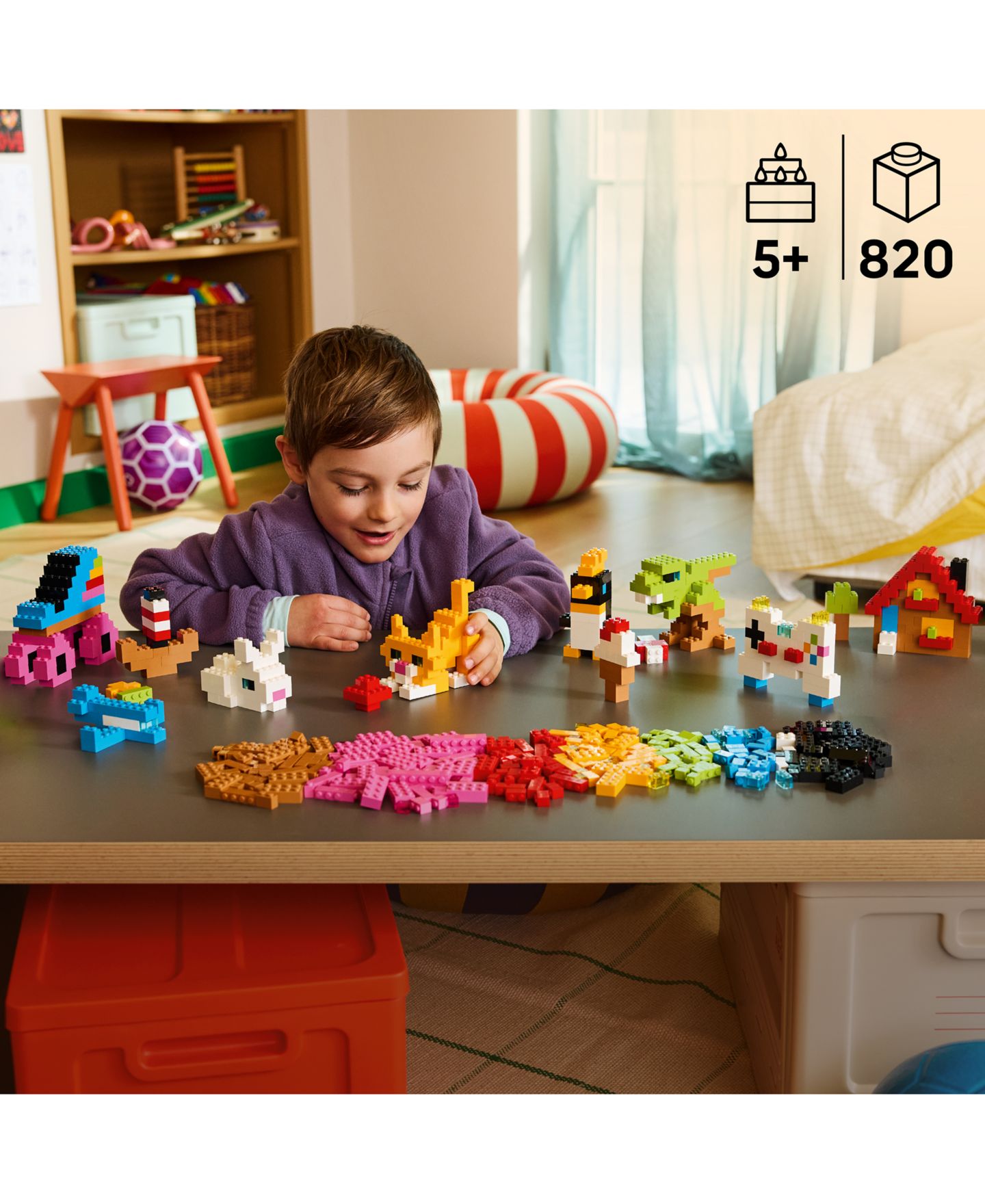 Детские конструкторы LEGO® Classic Creative Colorful Bricks 11045, 820 Pieces — фото 4