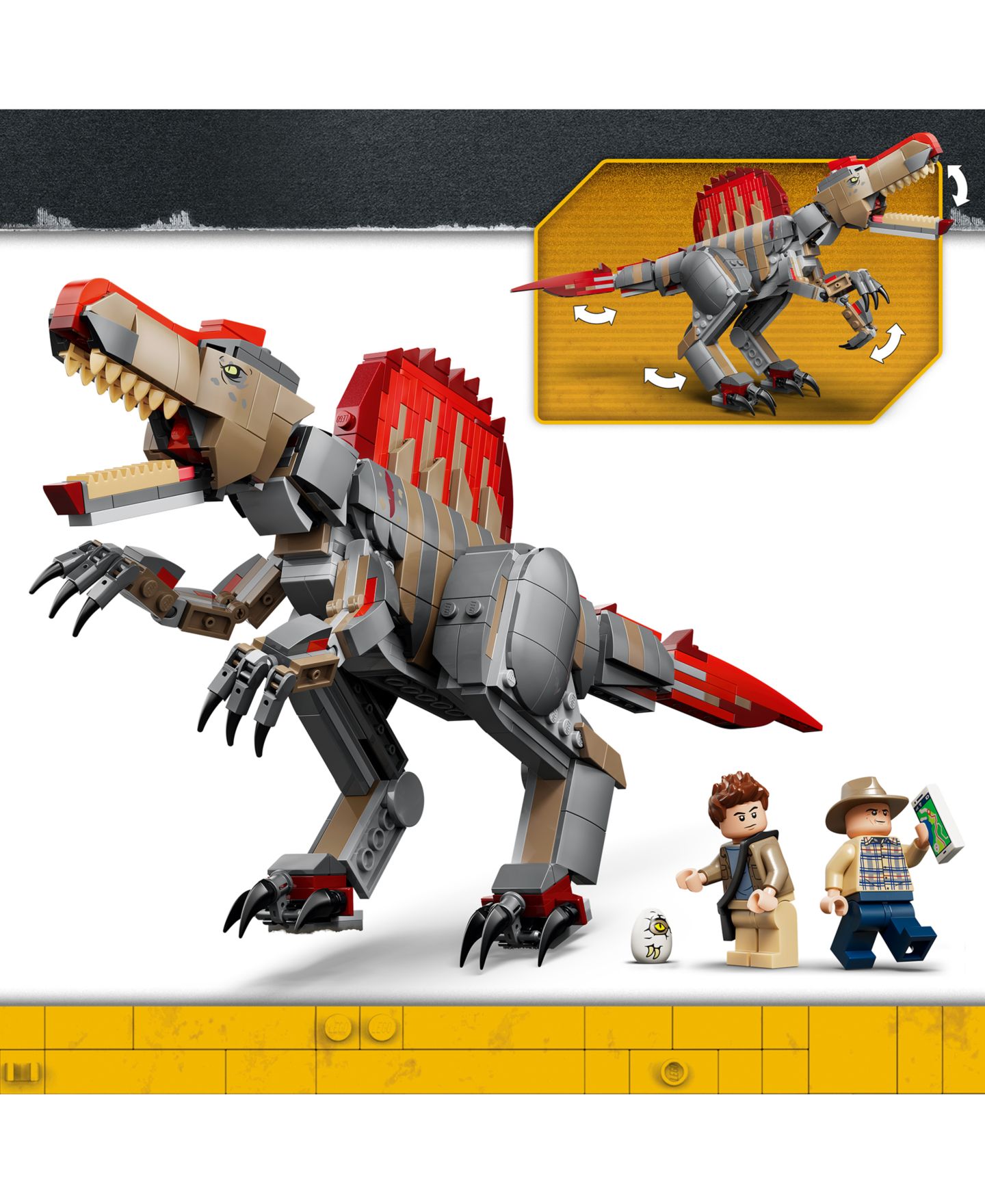 Детские конструкторы LEGO® Jurassic World Spinosaurus Dinosaur Escape 77982, 820 Pieces — фото 4