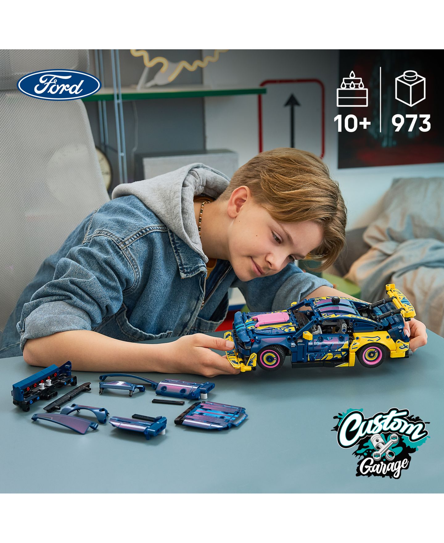 Детские конструкторы LEGO® Technic Custom Garage Ford Mustang GT Car 42236, 973 Pieces — фото 4