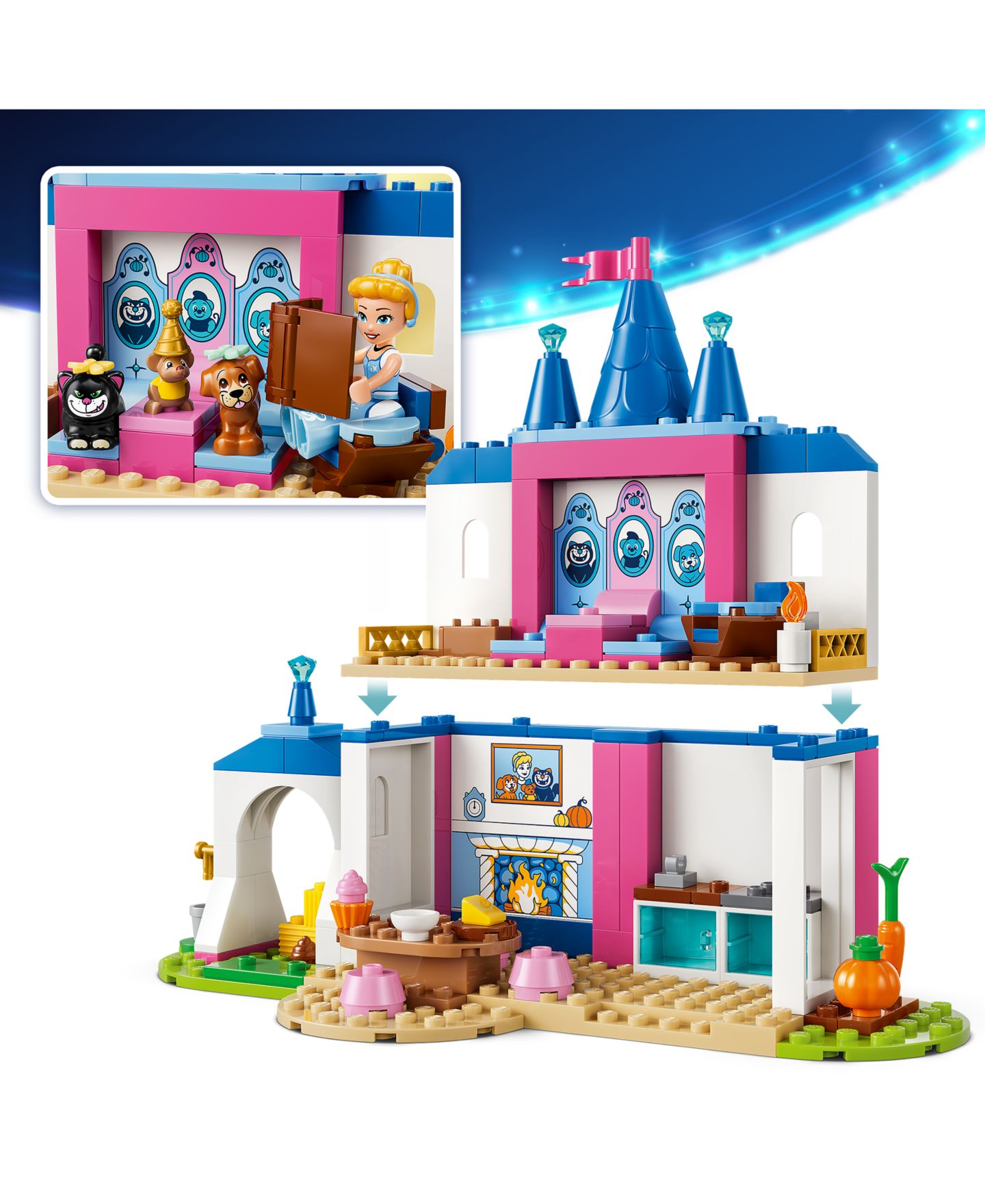 Детские конструкторы LEGO® Disney Princess Cinderella Animal Friends Castle 43283, 149 Pieces — фото 4