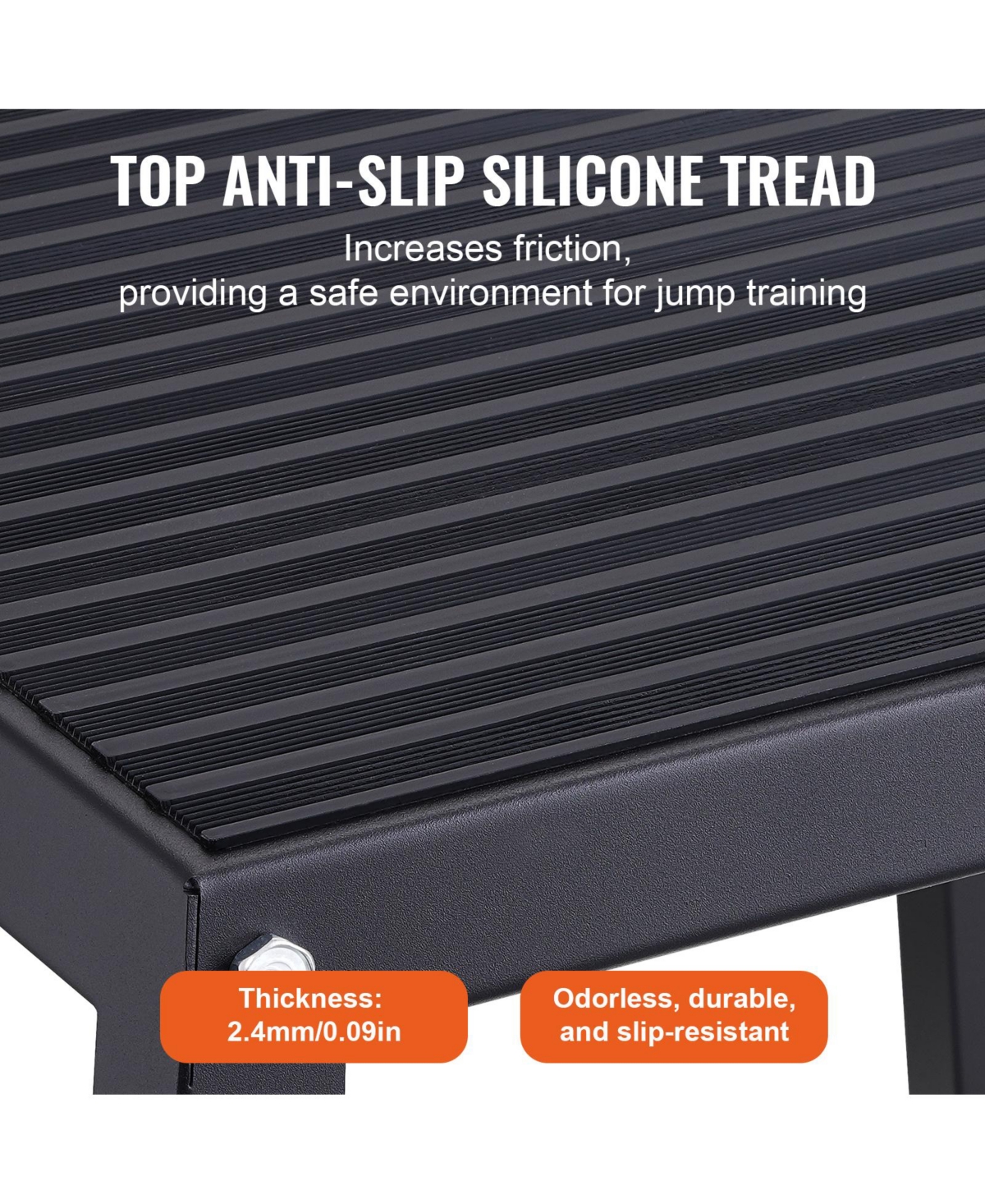 Sugift 18 in Steel Plyometric Jump Box Anti-Slip Agility Exercise Step Up Box for Home Gym Training