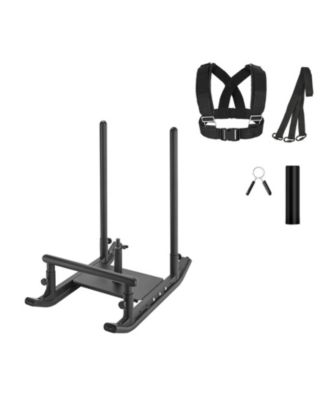 Heavy Duty Push Sled with Dual-Cylinder Uprights and T-Bar Low Handle for Athletic Power Training