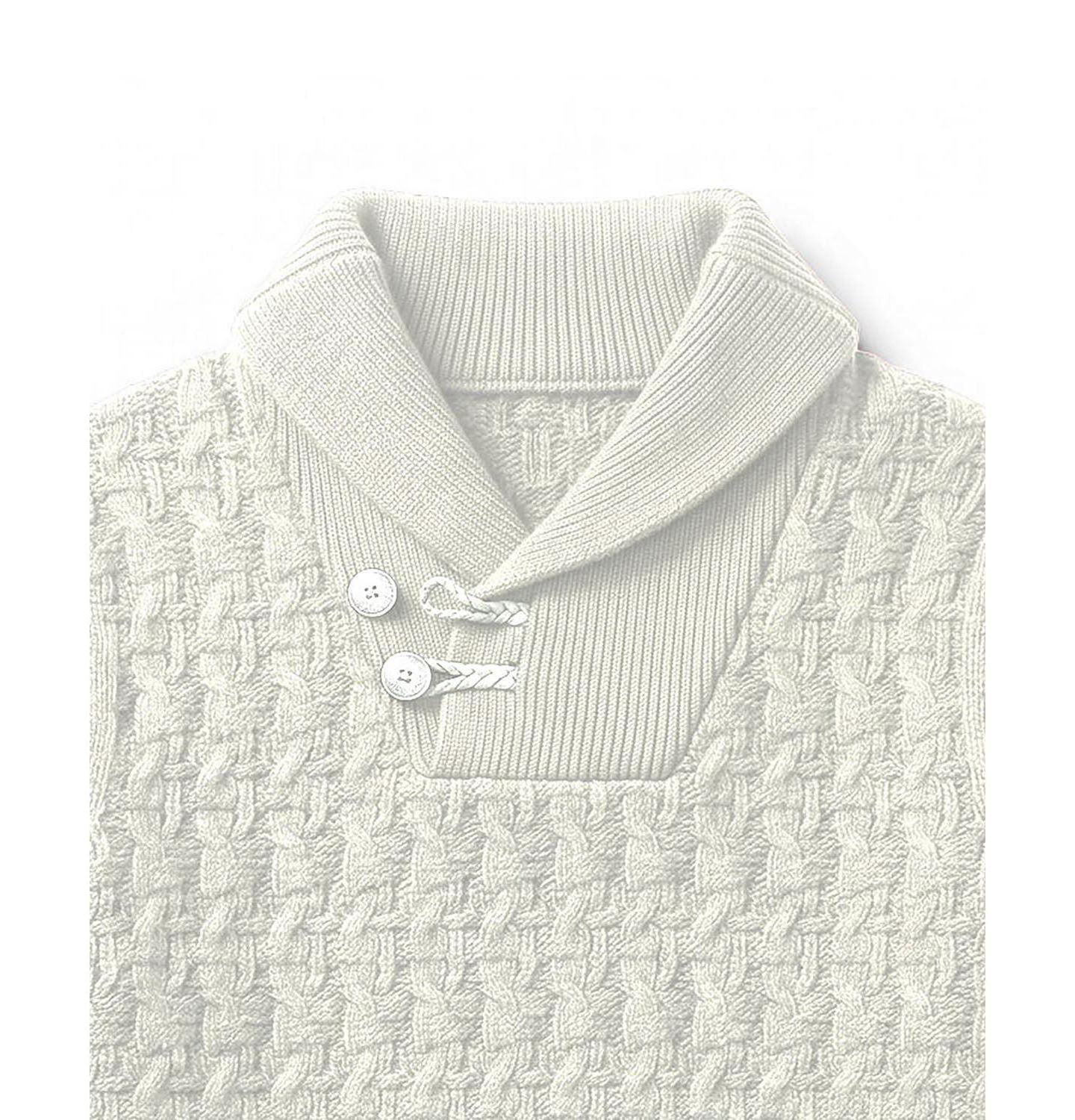 Детский свитер Hope & Henry из органического хлопка с шалевым воротником, 2T-5T, цвет: Светлый овсяный меланжевый — фото 2