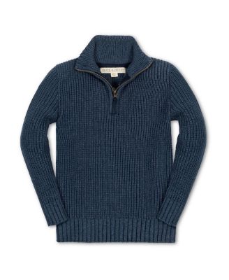 Toddler Boys 2T -4T Organic Half Zip Cardigan Stitch Sweater