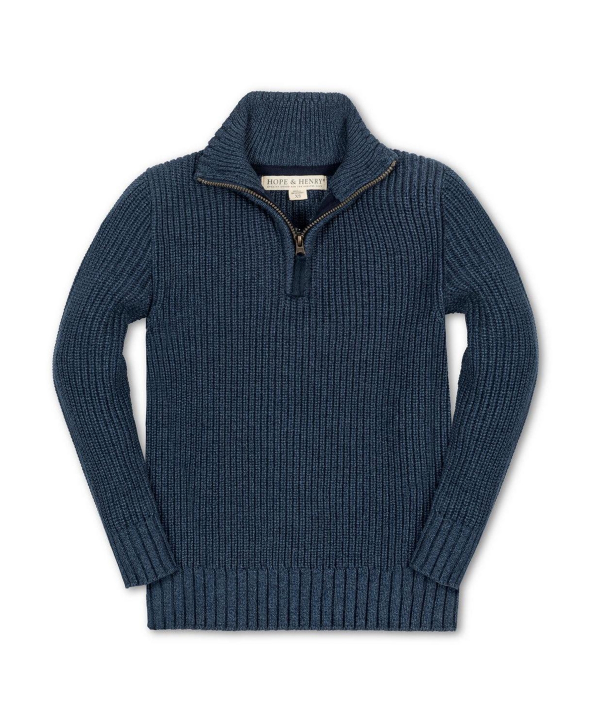 Hope & Henry Toddler Boys 2T -4T Organic Half Zip Cardigan Stitch Sweater