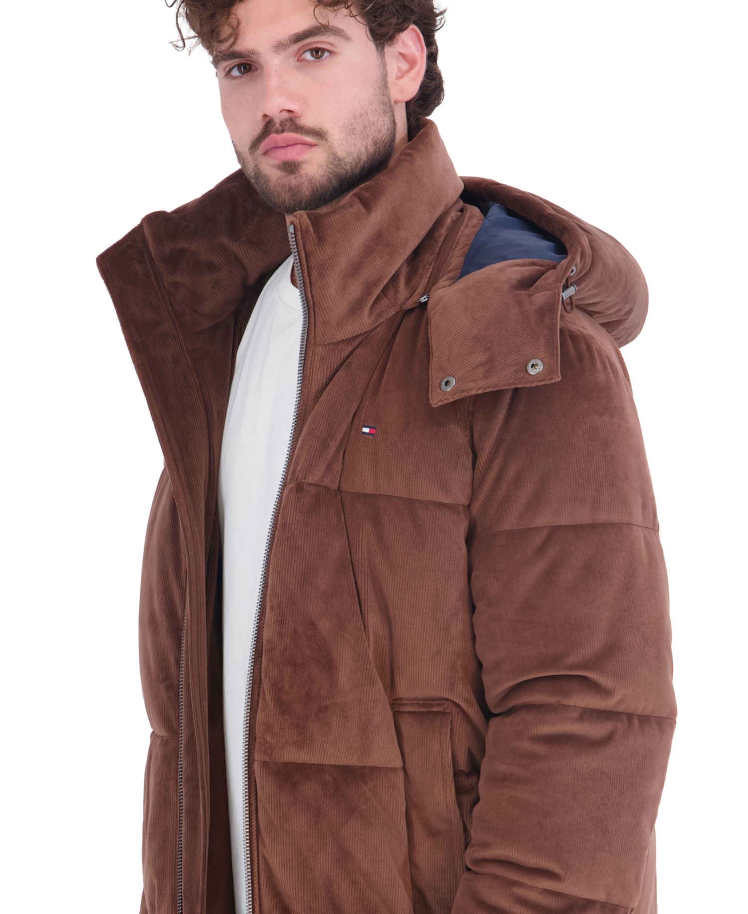 Men's Potter Cord Puffer Hooded Jacket