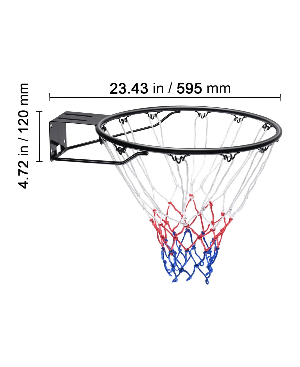 Sugift Heavy Duty Q235 Wall Door Mounted Basketball Flex Rim Goal Replacement with Net 18in Standard Hoop