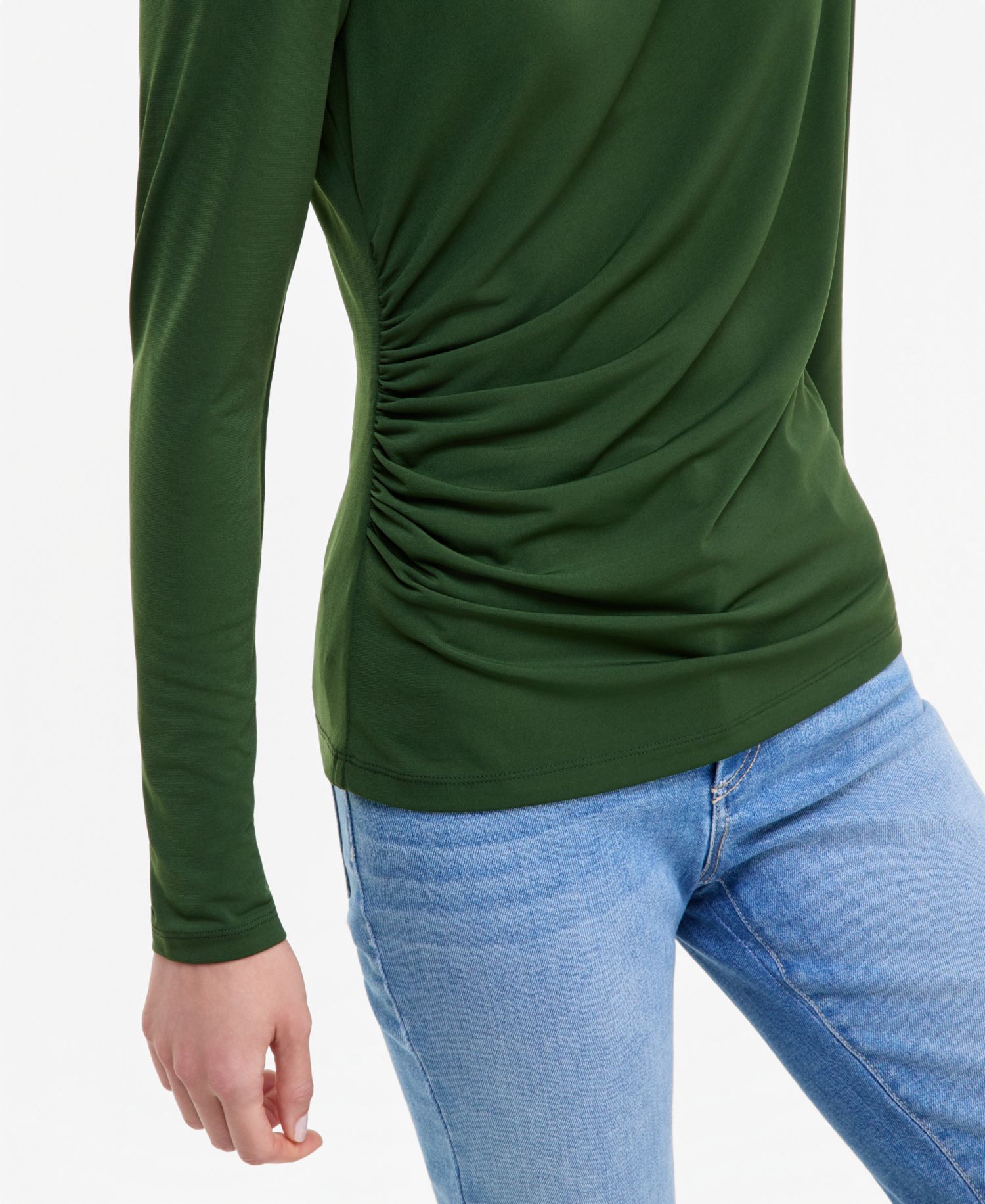 Women's Asymmetrical-Neck Long-Sleeve Top