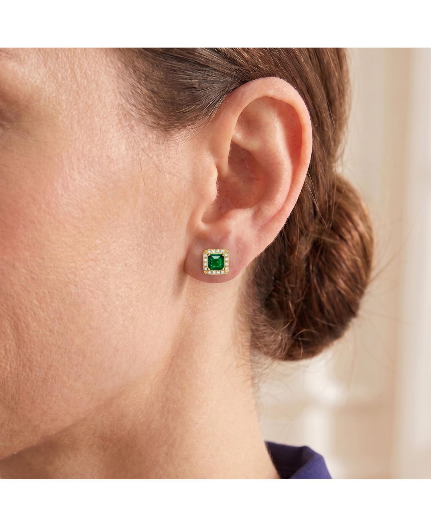 Dainty Everyday Wear Halo CZ Square Mini Stud Earrings