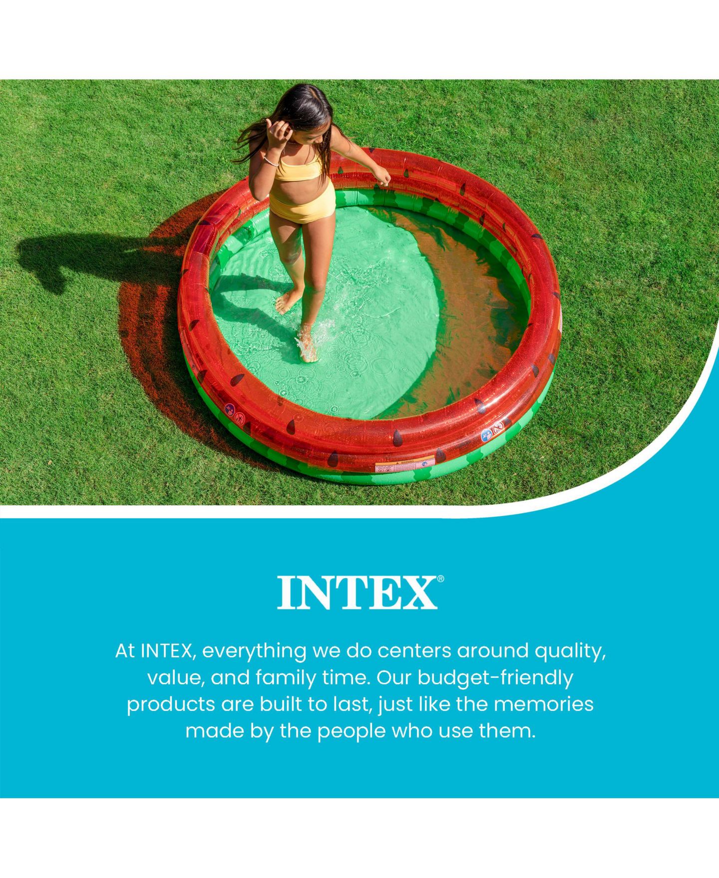 Детская игрушка Intex 66-Inch Round Inflatable Watermelon Pool, 154-Gallon Capacity, Ages 2+ — фото 5