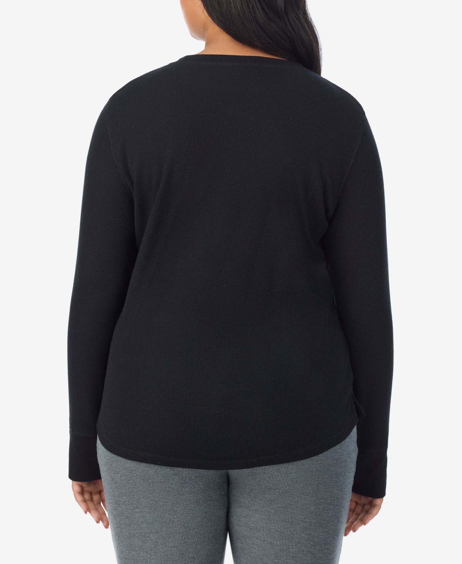 Plus Size Thermal Waffle-Knit Long-Sleeve Top