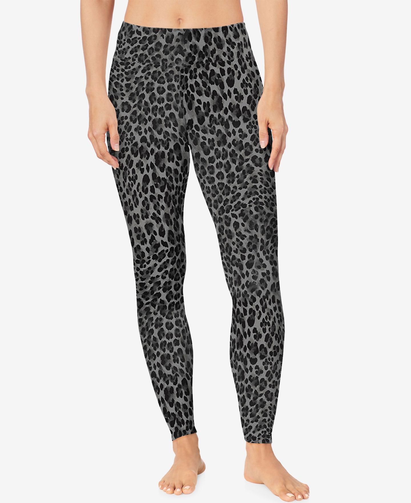 Женские леггинсы Cuddl Duds Softwear with Stretch High Waist, цвет: Чёрный с принтом — фото 2