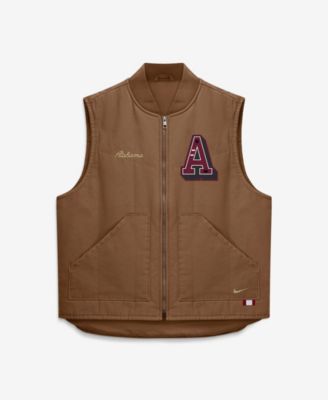 Men's Brown Alabama Crimson Tide Academic Padded Full-Zip Vest