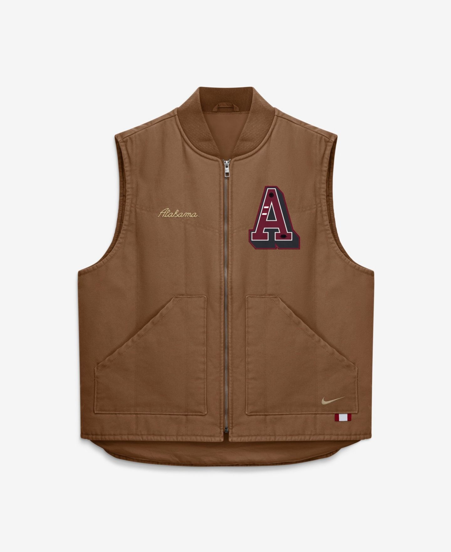 Мужской жилет Nike Brown Alabama Crimson Tide Academic Padded Full-Zip Vest — фото 1