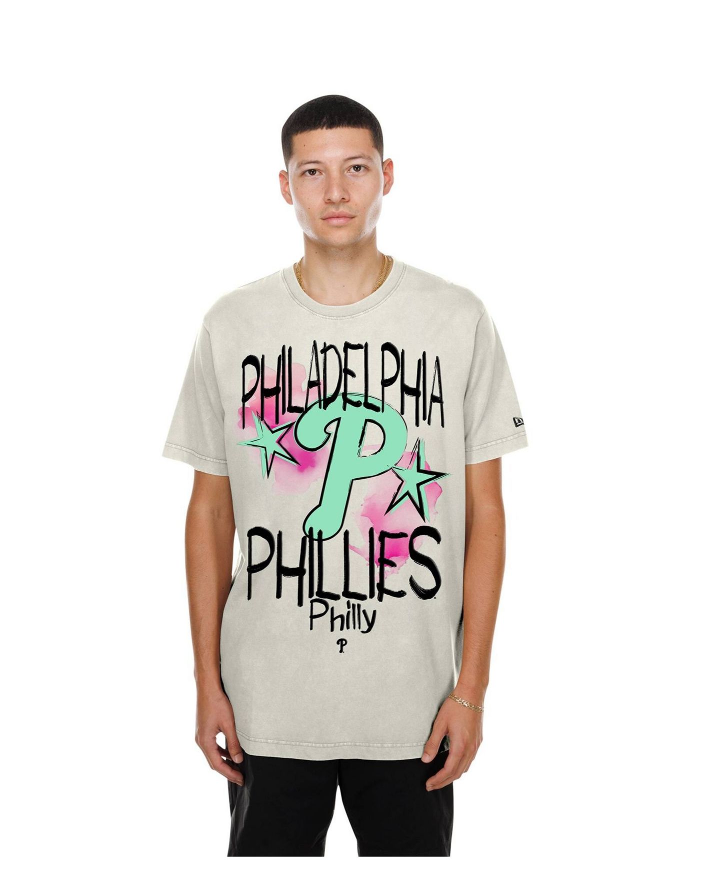 Мужская футболка New Era Cream Philadelphia Phillies Lifestyle Punk Core — фото 1