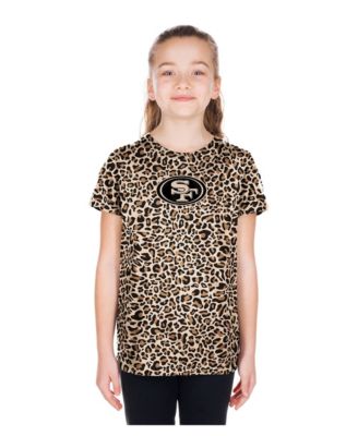 Big Girls Tan San Francisco 49ers Mom Me Leopard T-Shirt