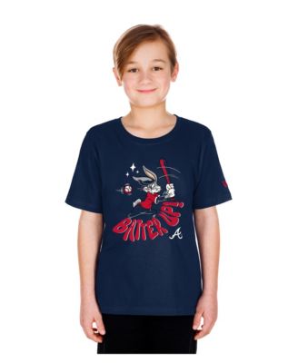 Big Boys and Girls Navy Atlanta Braves Looney Tunes T-Shirt