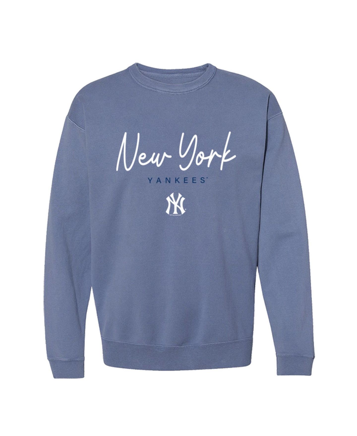 Женский свитшот Soft As A Grape New York Yankees Pigment-Dye Graphic Relaxed-Fit Crewneck — фото 1