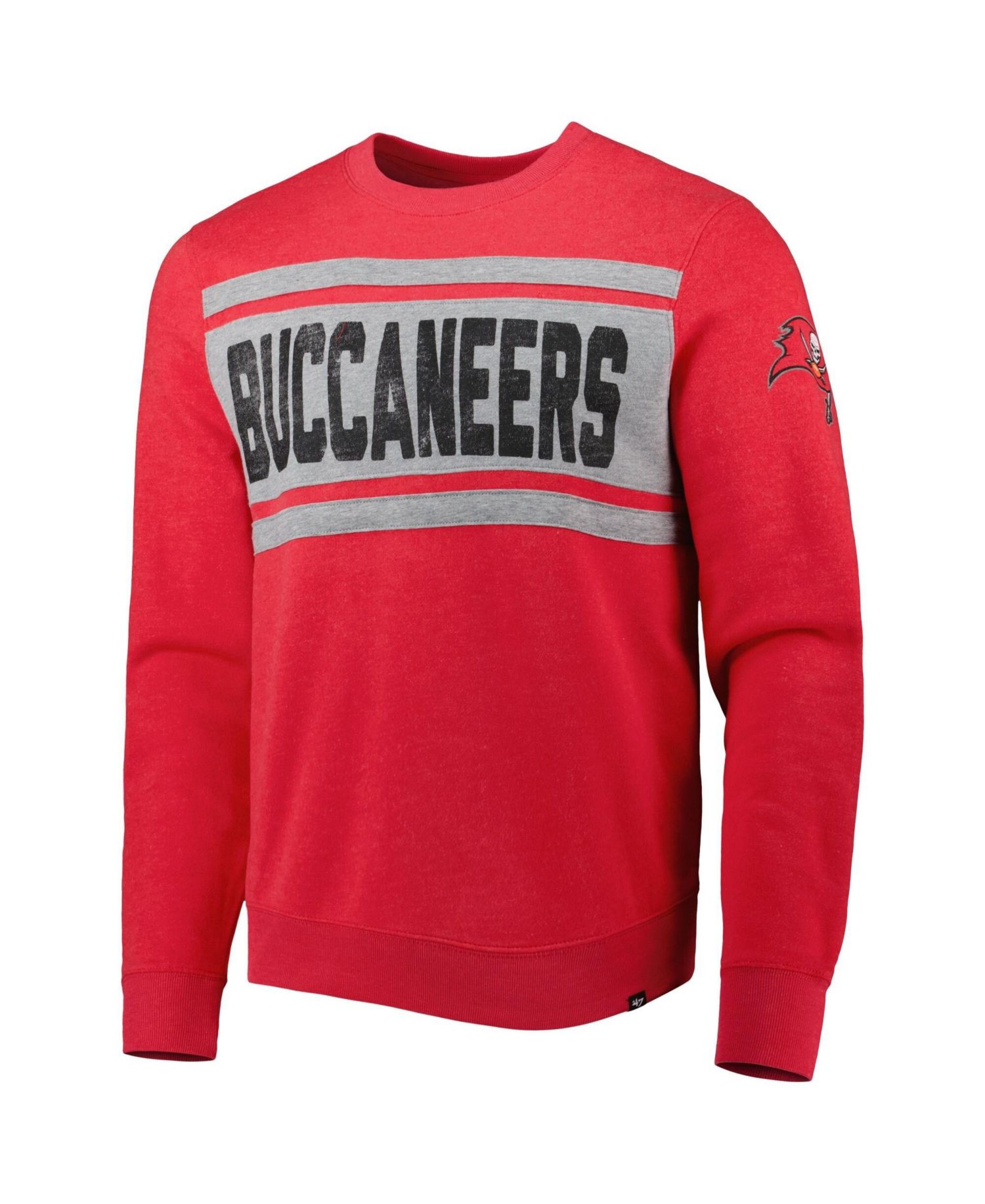 Men's Heathered Red Tampa Bay Buccaneers Bypass Tribeca Pullover Sweatshirt