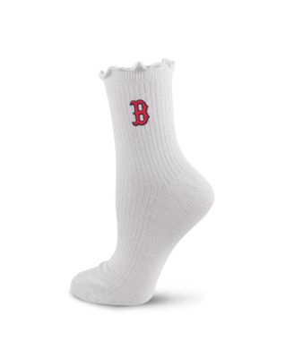 Women's Boston Red Sox Ribbed Lettuce-Edge Quarter Socks