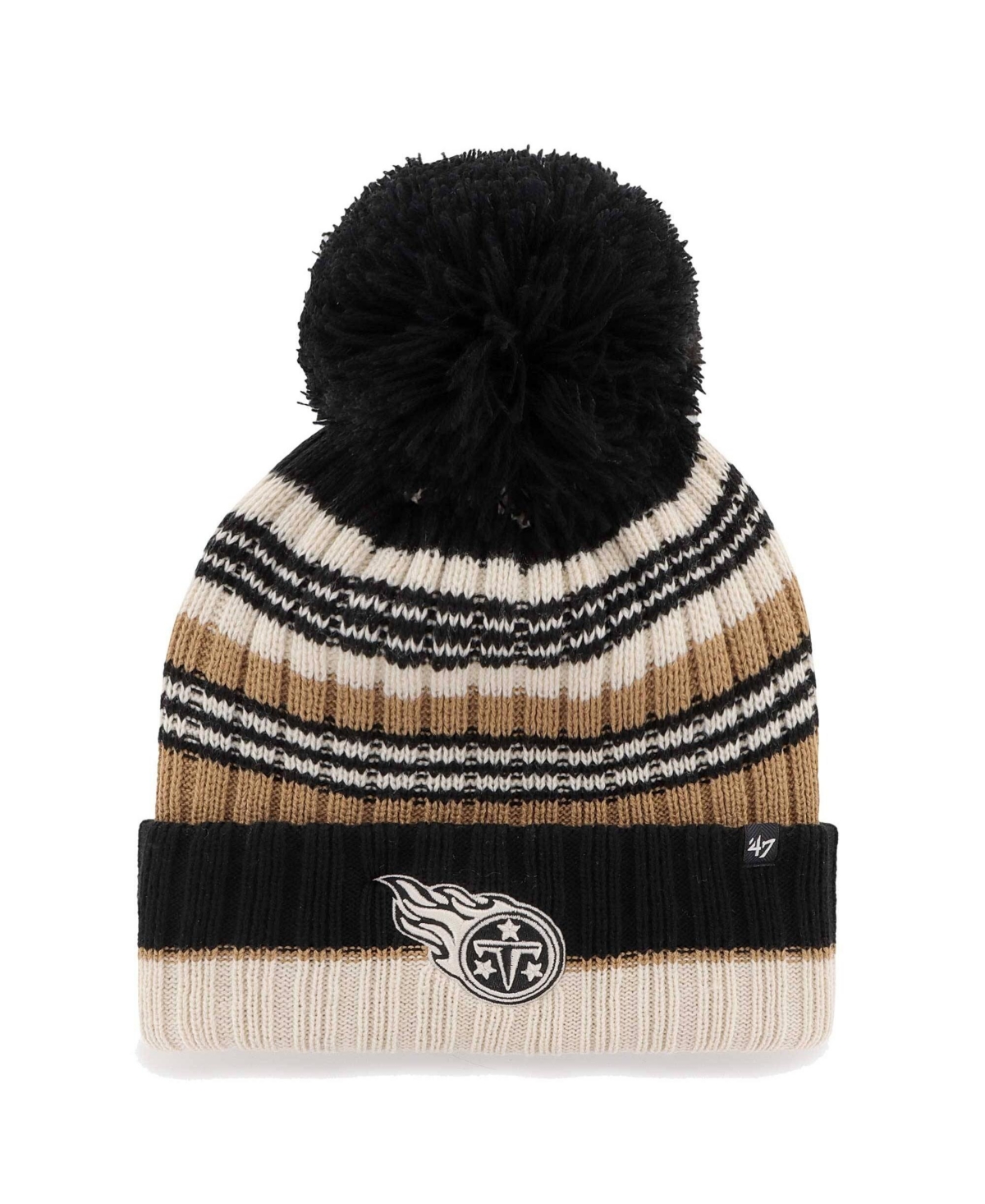 '47 Brand Women's Natural Tennessee Titans Barista Cuffed Pom with Knit Hat