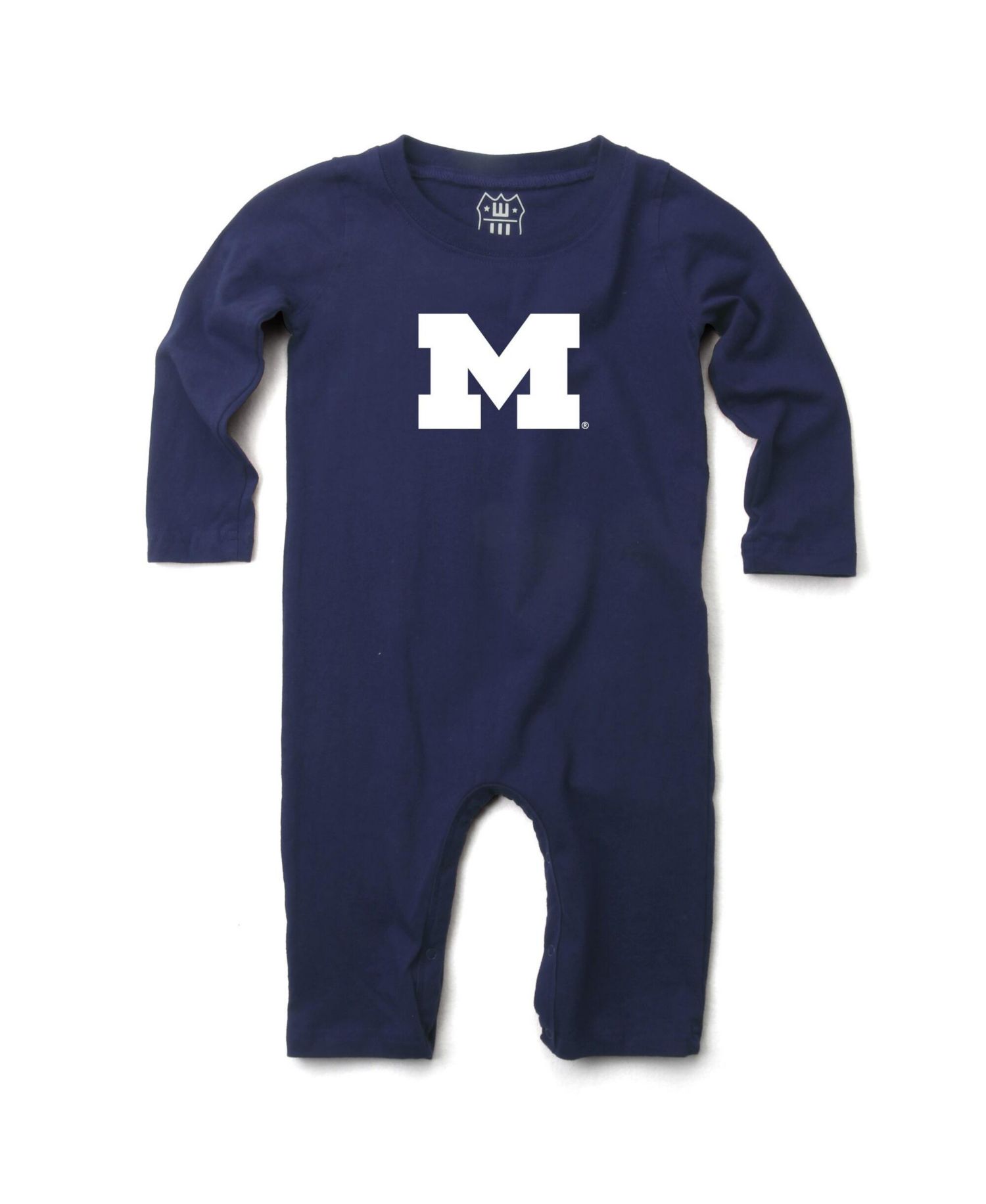 Baby Boys and Girls Navy Michigan Wolverines Long Sleeve Romper
