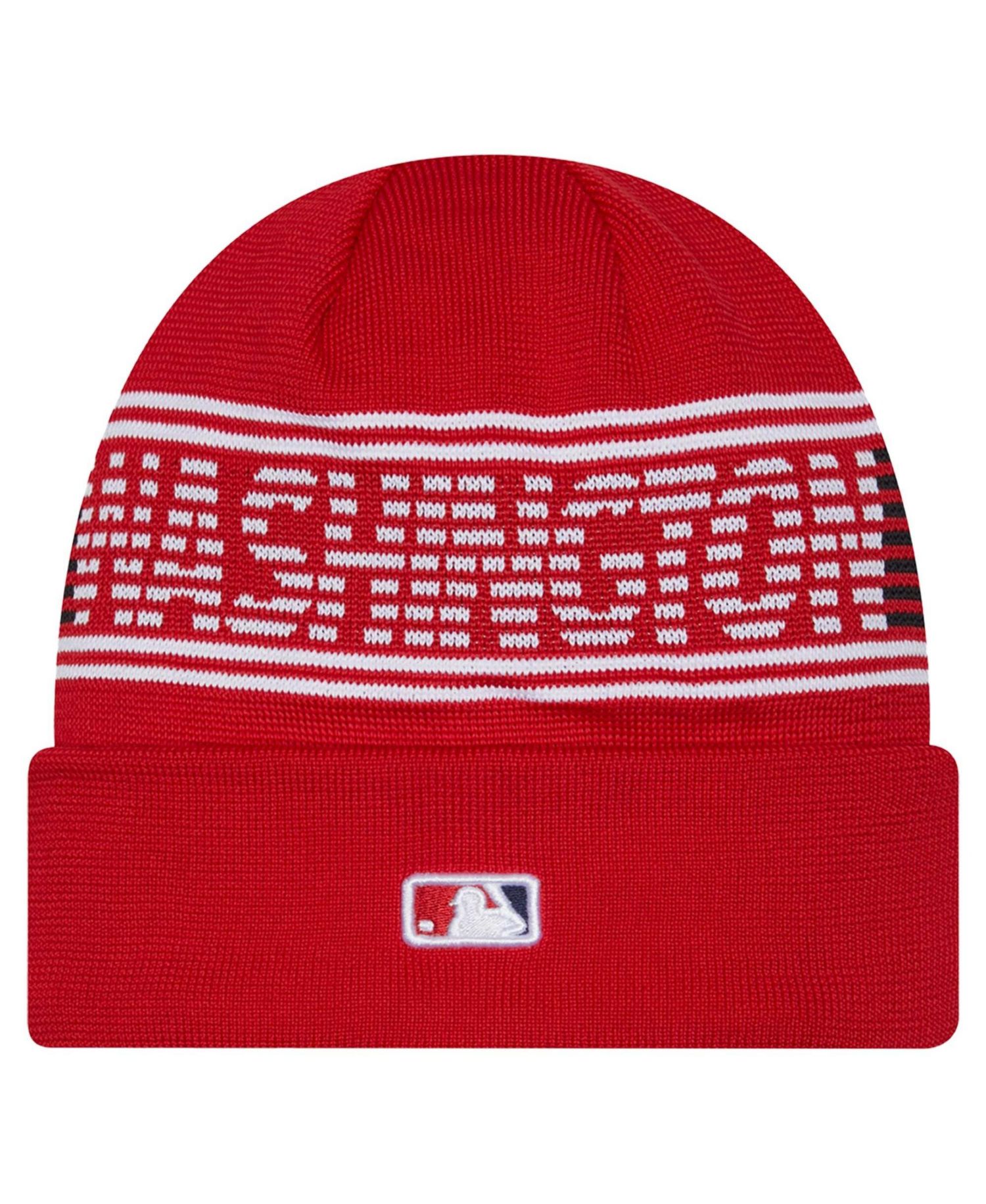 Men's Red Washington Nationals Authentic Collection Cuffed Knit Hat