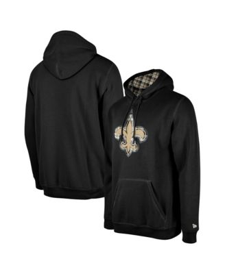 Men's Black New Orleans Saints 3rd Down Plaid Pullover Hoodie