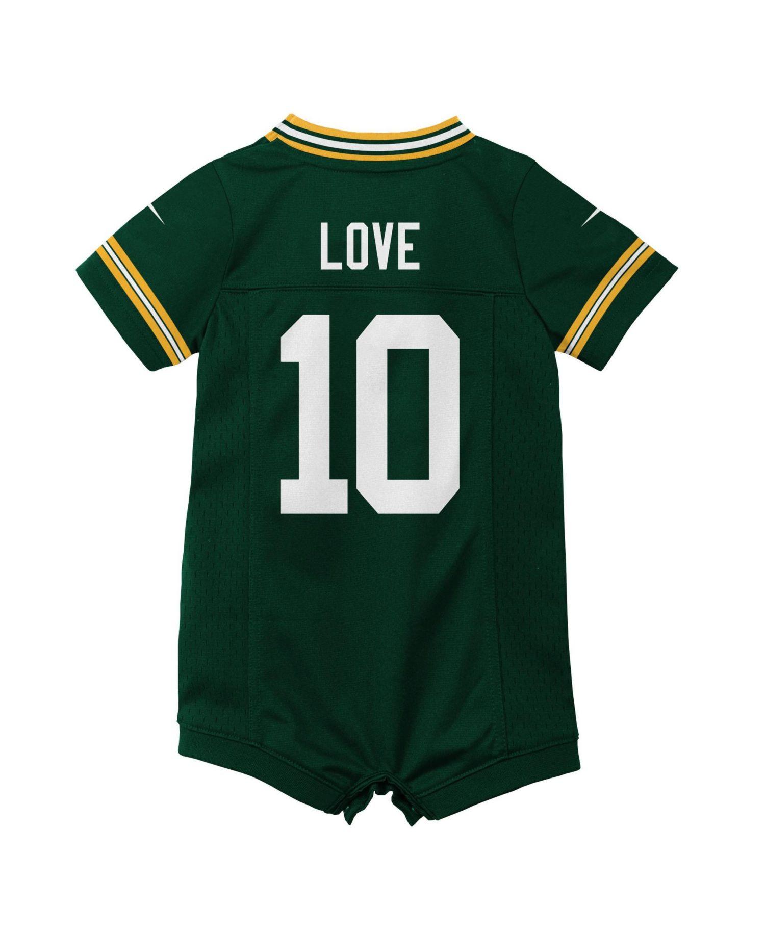 Baby Boys and Girls Jordan Love Green Bay Packers Game Romper Jersey