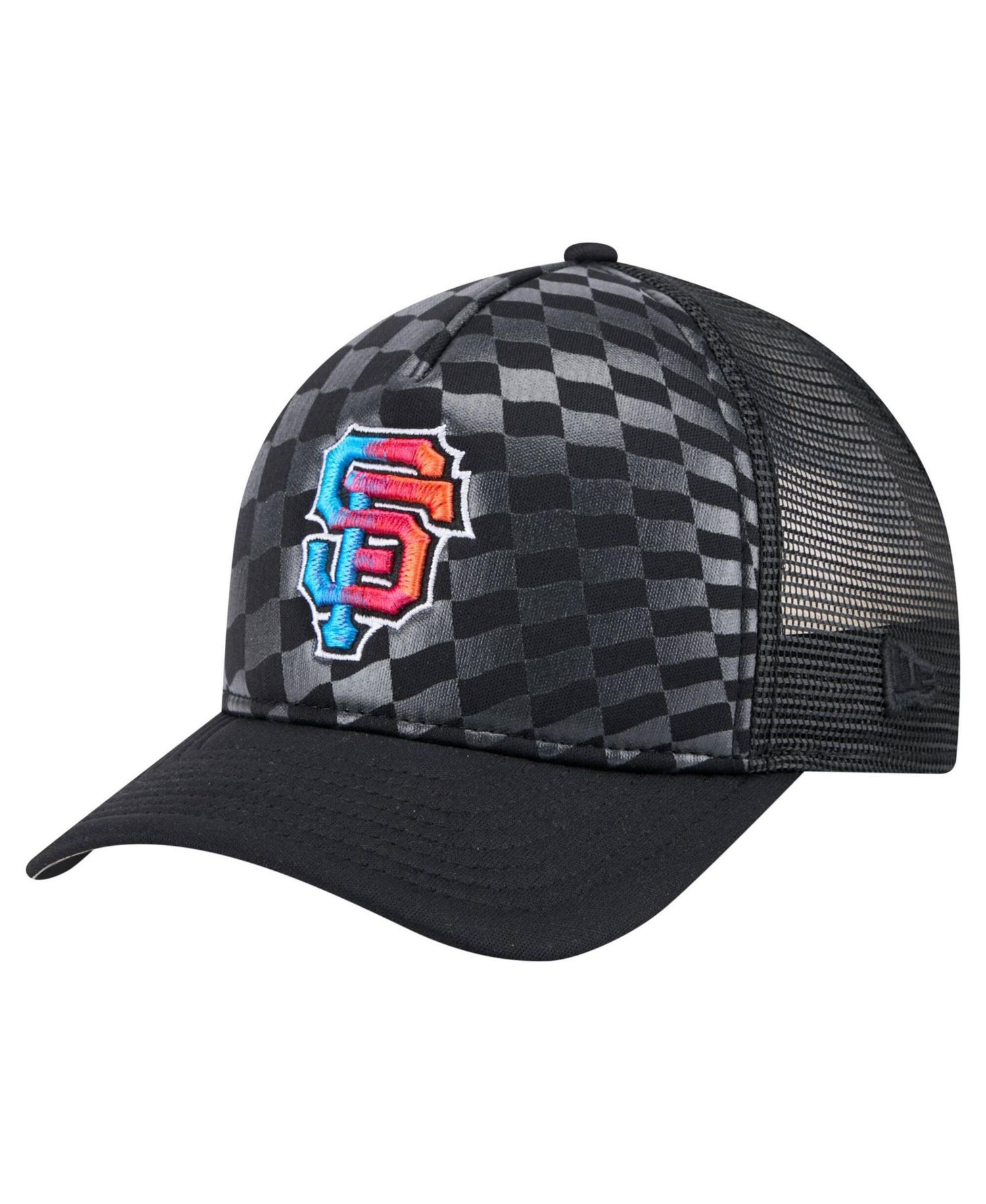 Men's Black San Francisco Giants Gradient 9FORTY A-Frame M-Crown Trucker Adjustable Hat