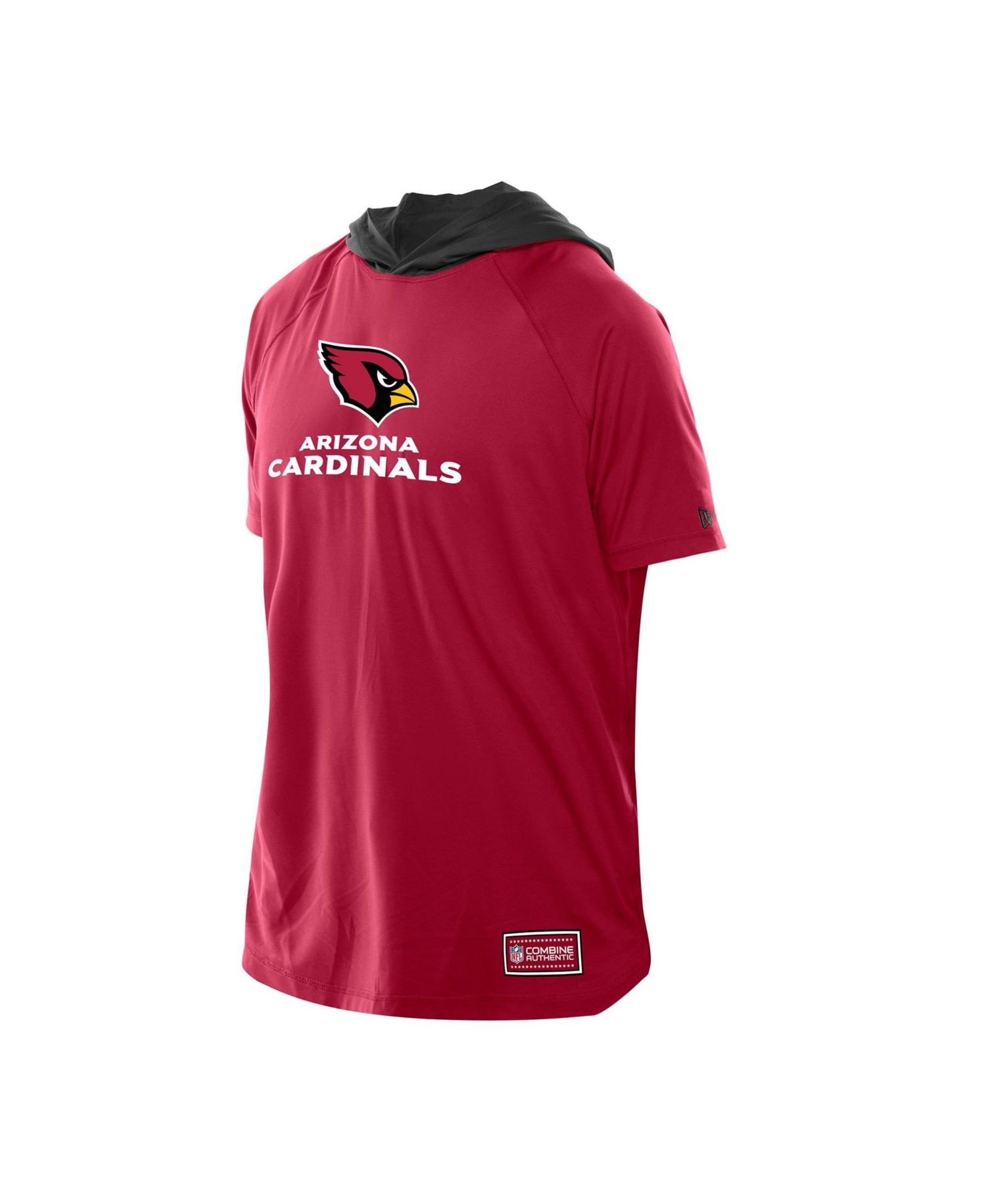 Men's Cardinal Arizona Cardinals Combine Authentic Hooded Raglan Short-Sleeve T-Shirt