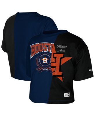 Women's Houston Astros Color Block Boxy Cropped T-Shirt