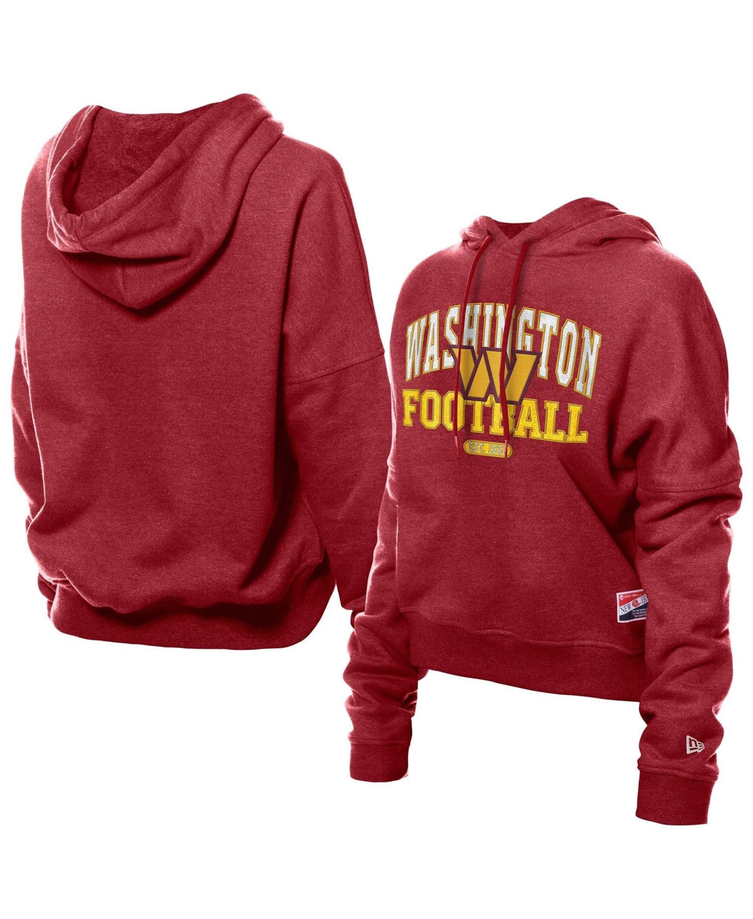 Women's Washington Commanders Throwback Boxy Long-Sleeve Hoodie Sweatshirt