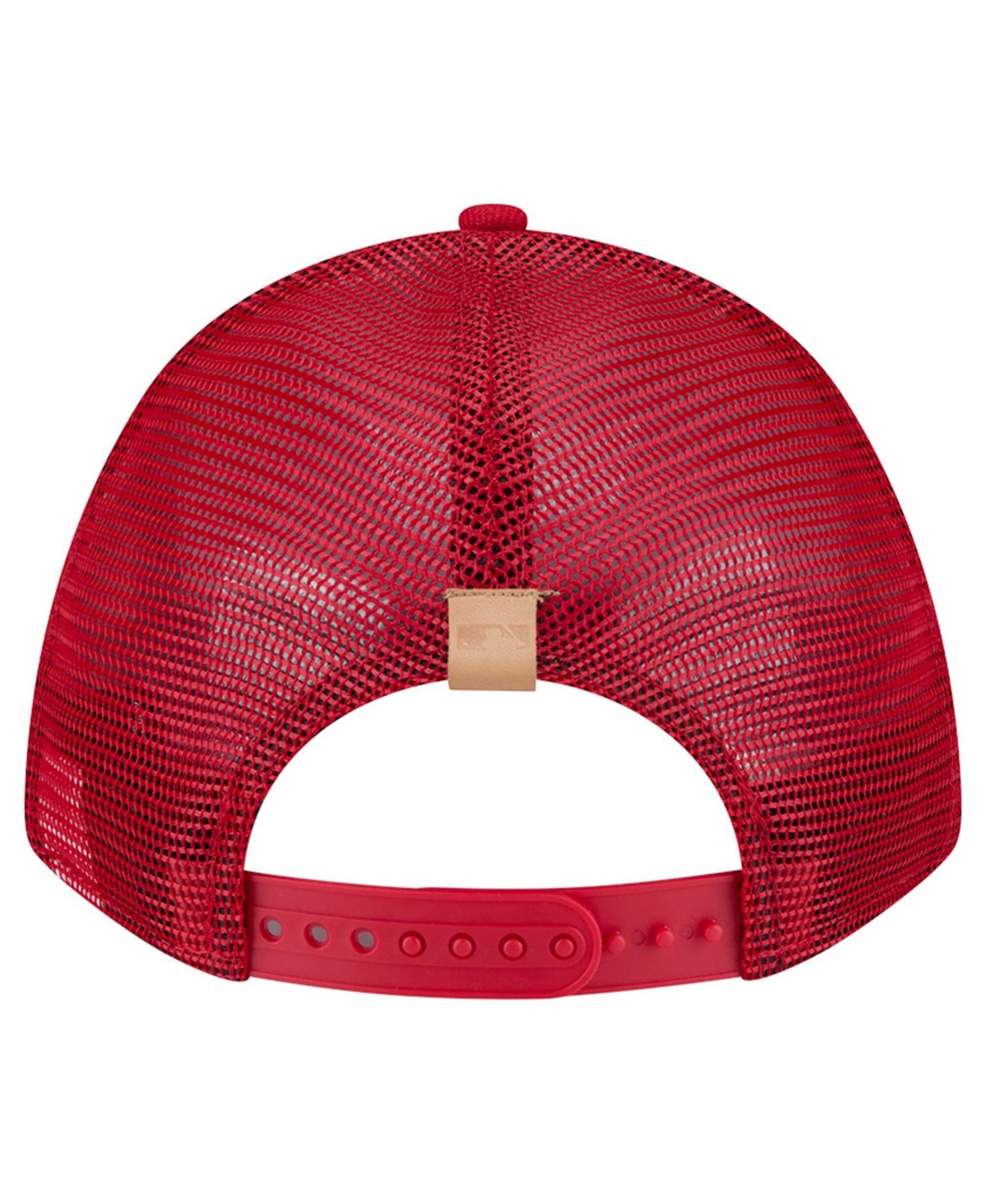 Men's Stone/Red Philadelphia Phillies Text A-Frame Trucker 9FORTY Hat