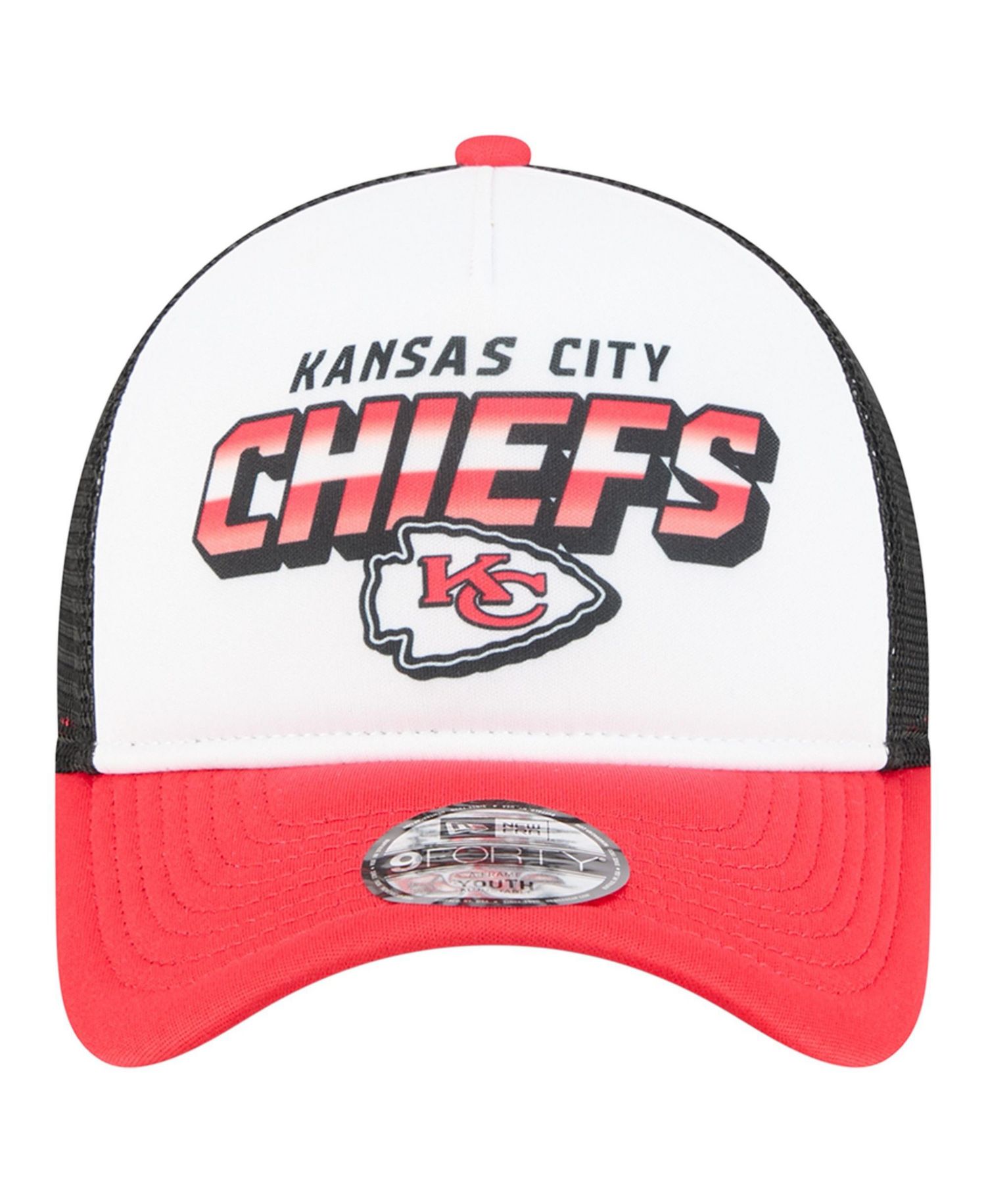 Big Boys and Girls White/Red Kansas City Chiefs Streak 9FORTY A-Frame Adjustable Hat