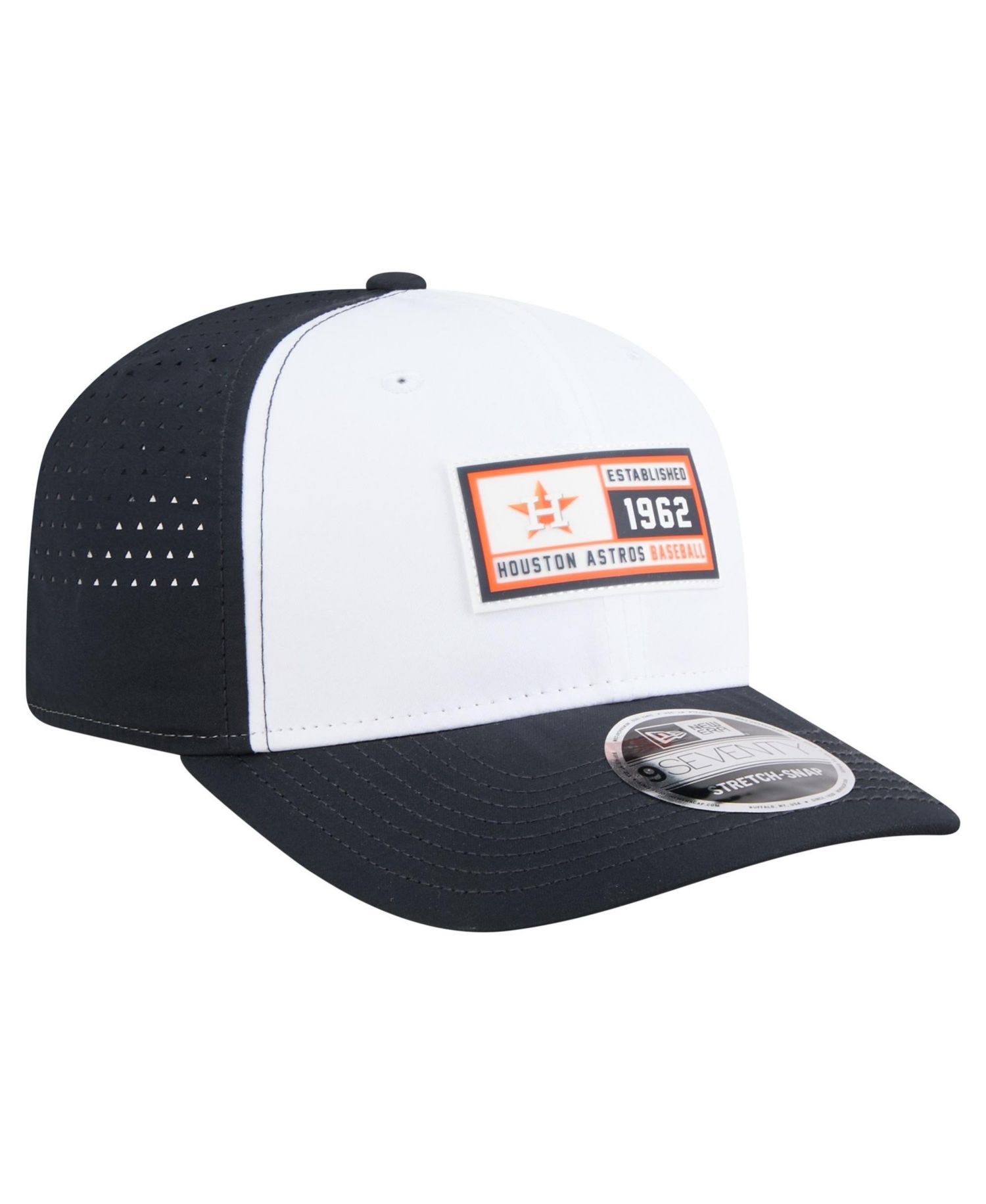 Men's White/Navy Houston Astros Established Patch 9SEVENTY Adjustable Hat