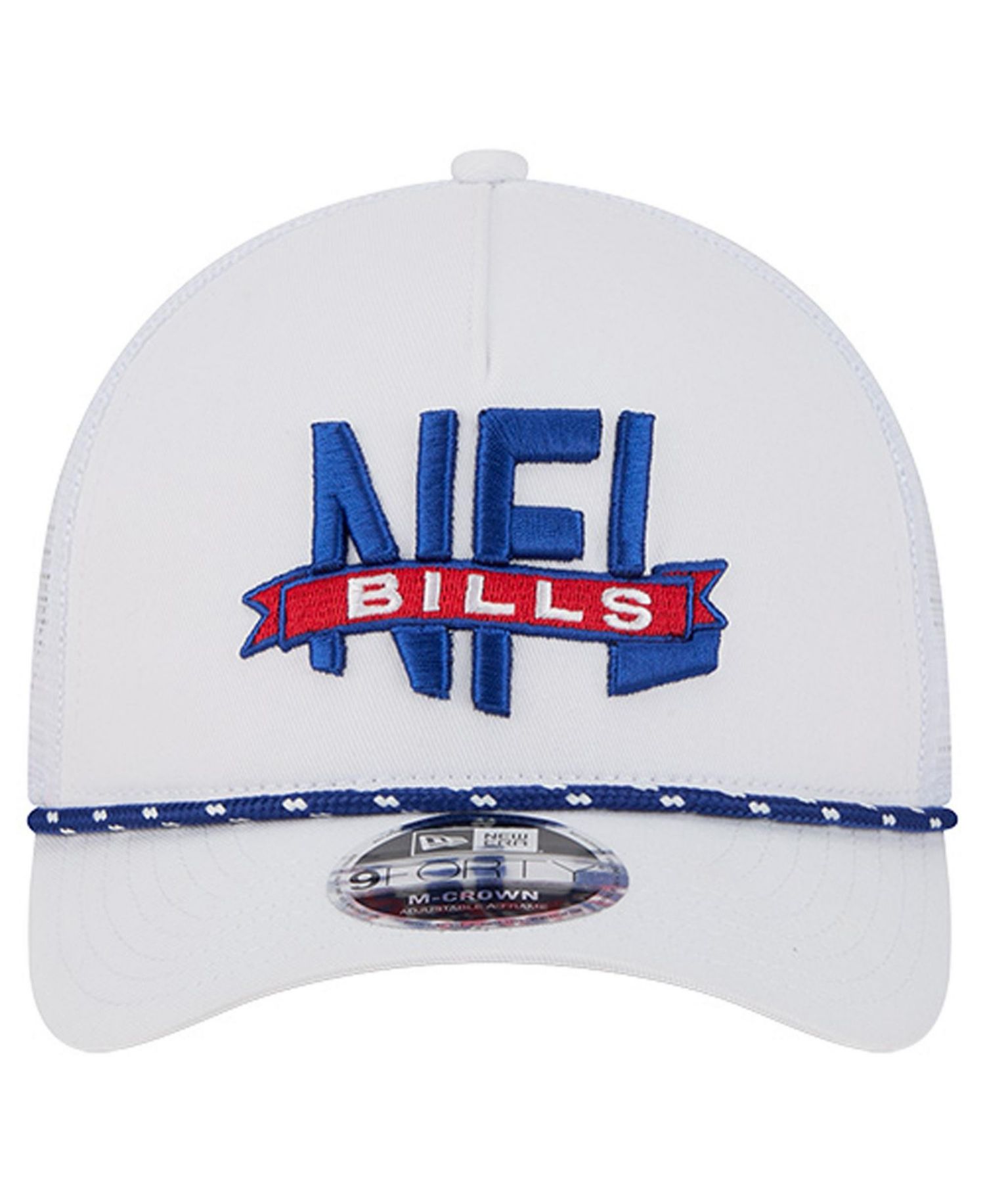 Men's White Buffalo Bills NFL 9FORTY A-Frame M-Crown Adjustable Trucker Hat