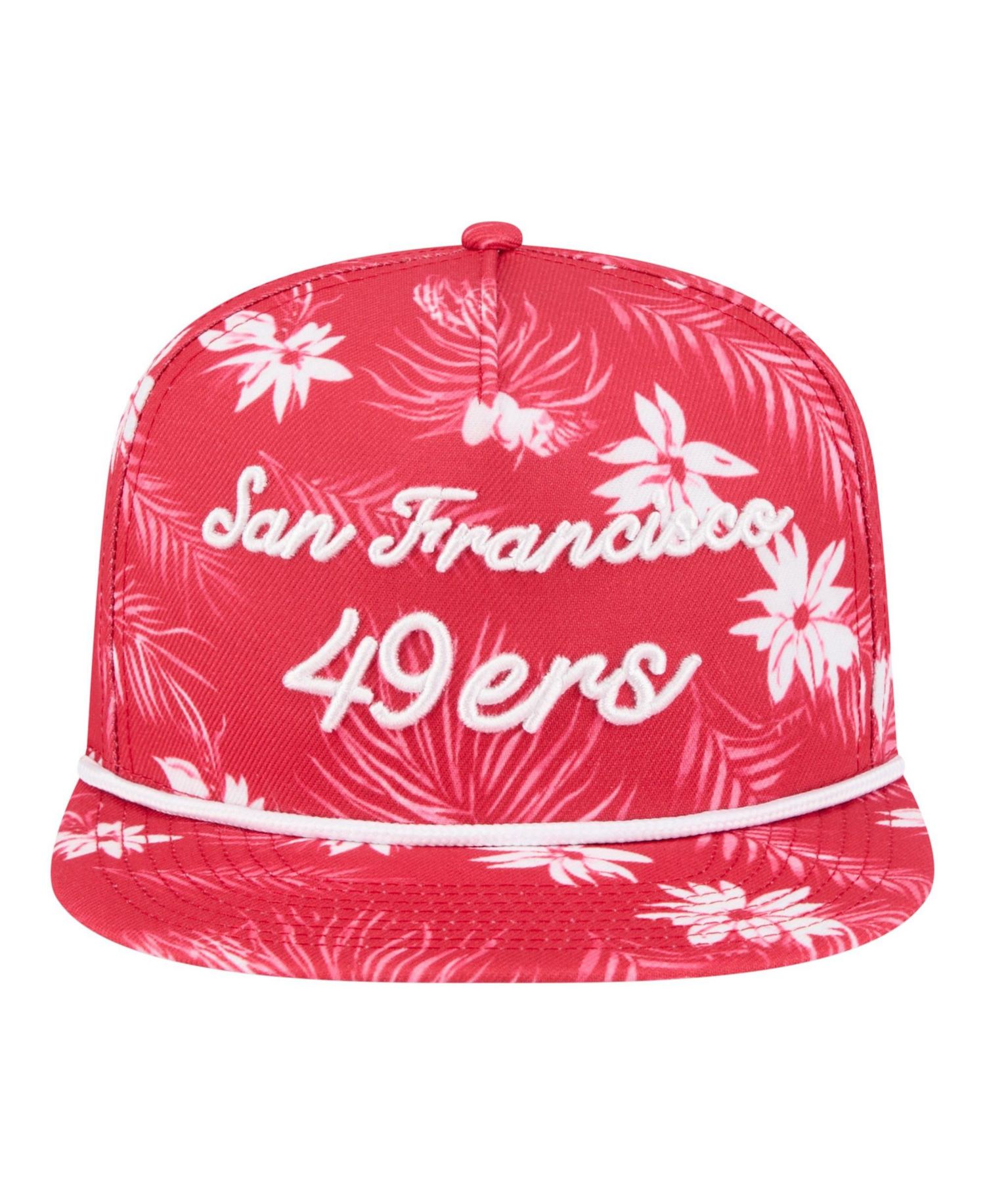 Men's Scarlet San Francisco 49ers Palm Print A-Frame 9FIFTY Snapback Hat