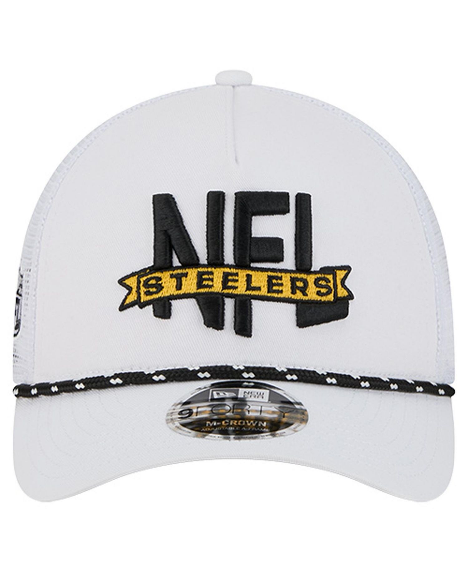 Men's White Pittsburgh Steelers NFL 9FORTY A-Frame M-Crown Adjustable Trucker Hat