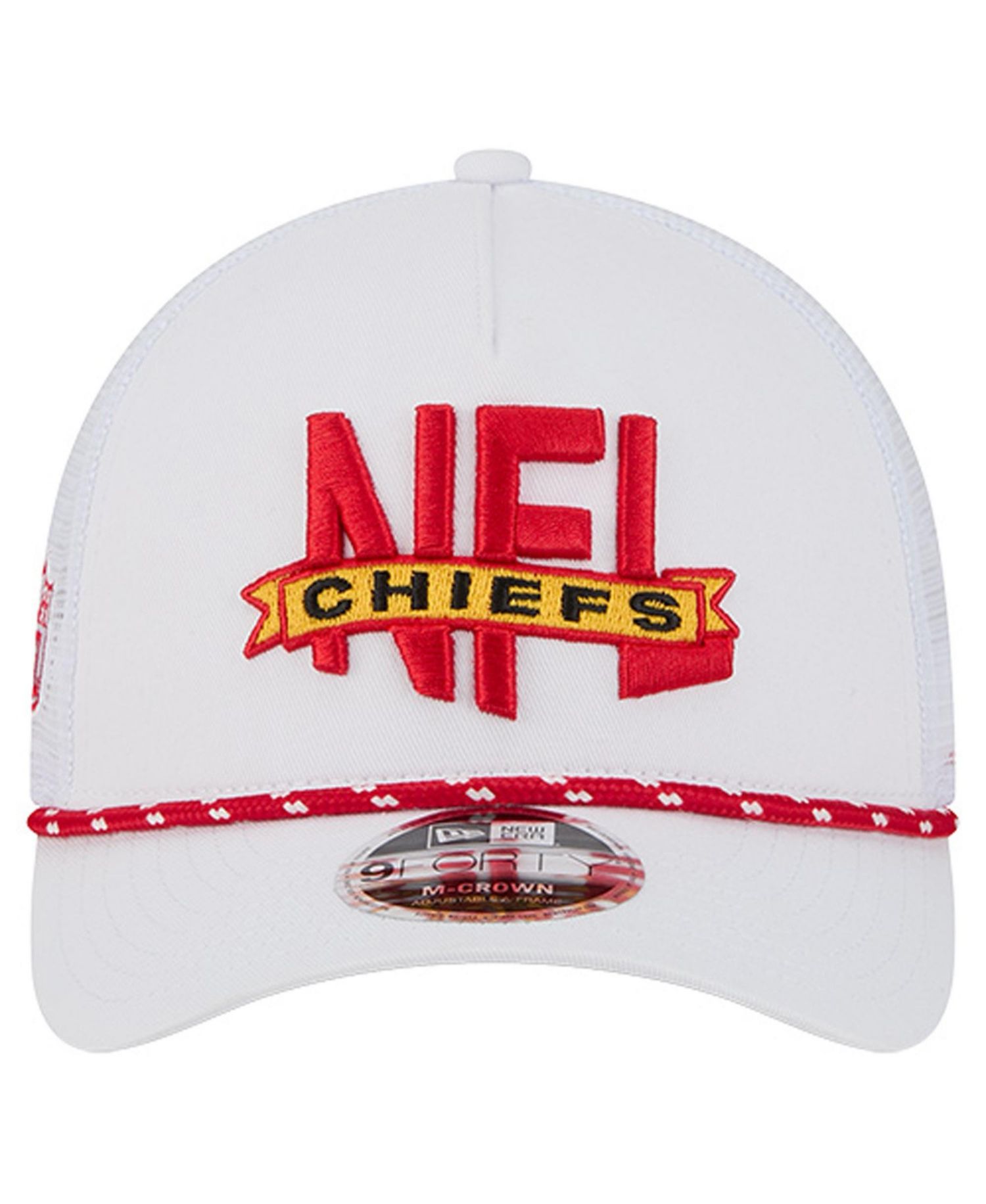 Men's White Kansas City Chiefs NFL 9FORTY A-Frame M-Crown Adjustable Trucker Hat