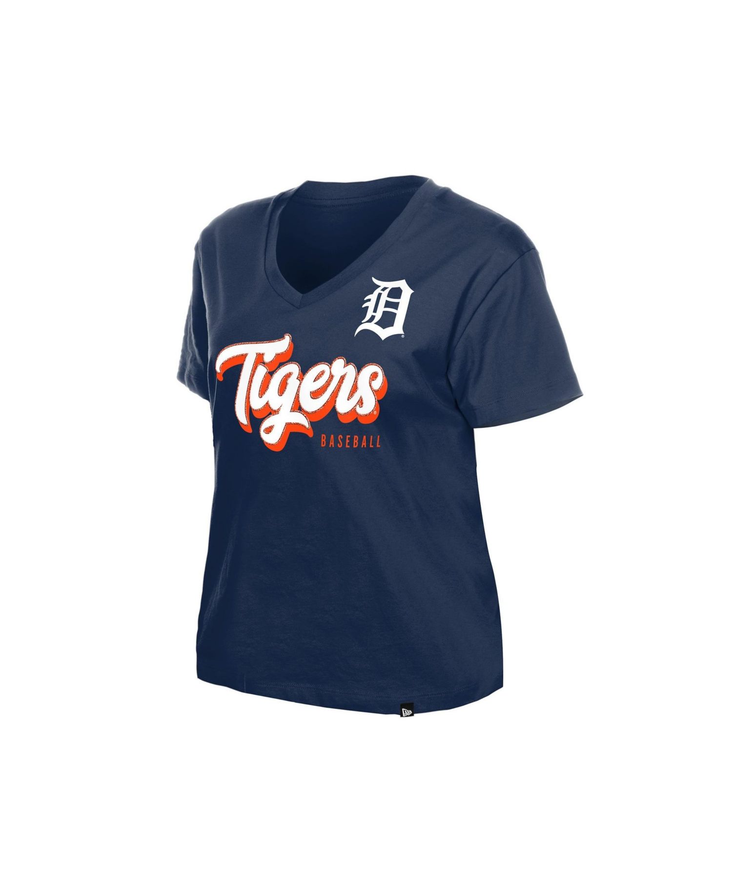 Women's Detroit Tigers V-Neck Short-Sleeve Cotton T-Shirt